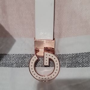 Guess reversible belt rose and white